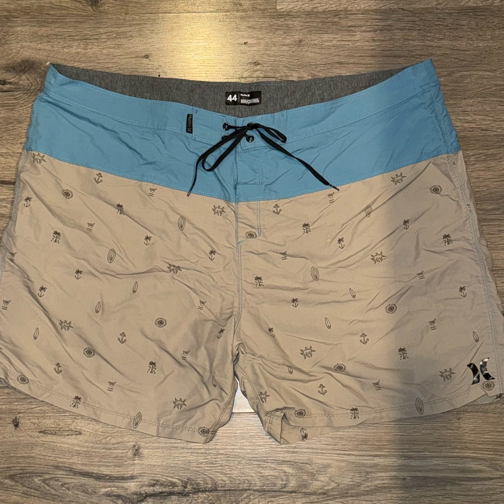 Hurley Men's Blue and Tan Board Shorts